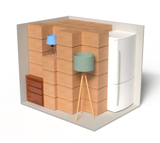 Medium opslagbox van 9m³: ideaal voor tijdelijke opslag van inboedel of meubels.